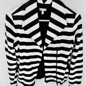 Navy and white striped jacket